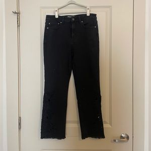 Free people black jeans with lace bottoms design - size 29